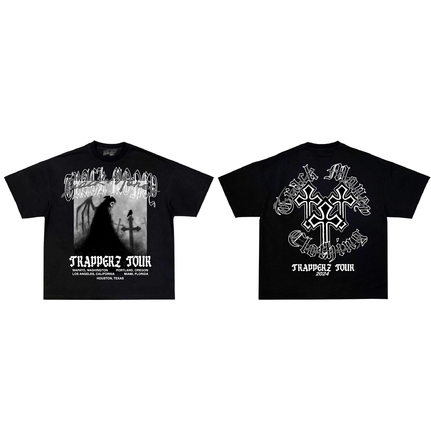 "TRAPPERZ TOUR" Black Oversized Tee