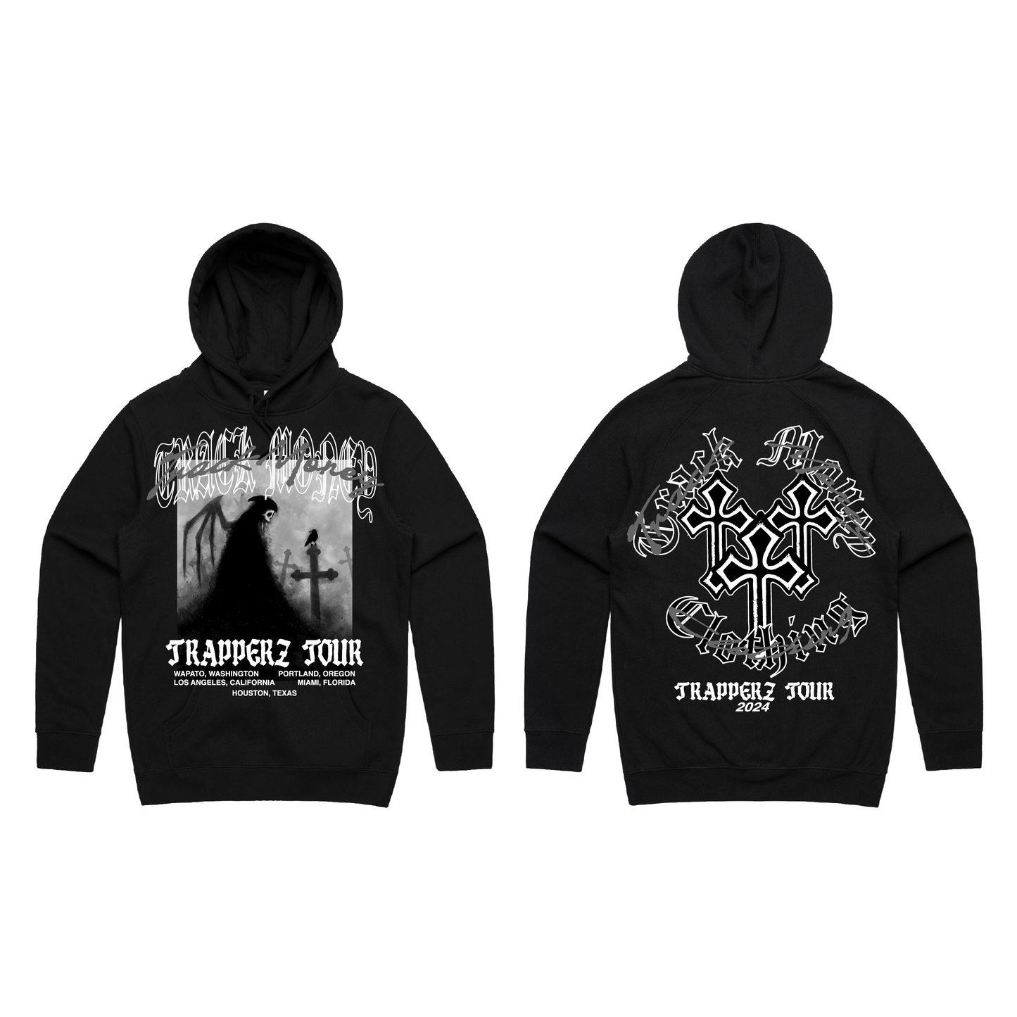 "TRAPPERZ TOUR" Black Heavyweight Hoodie