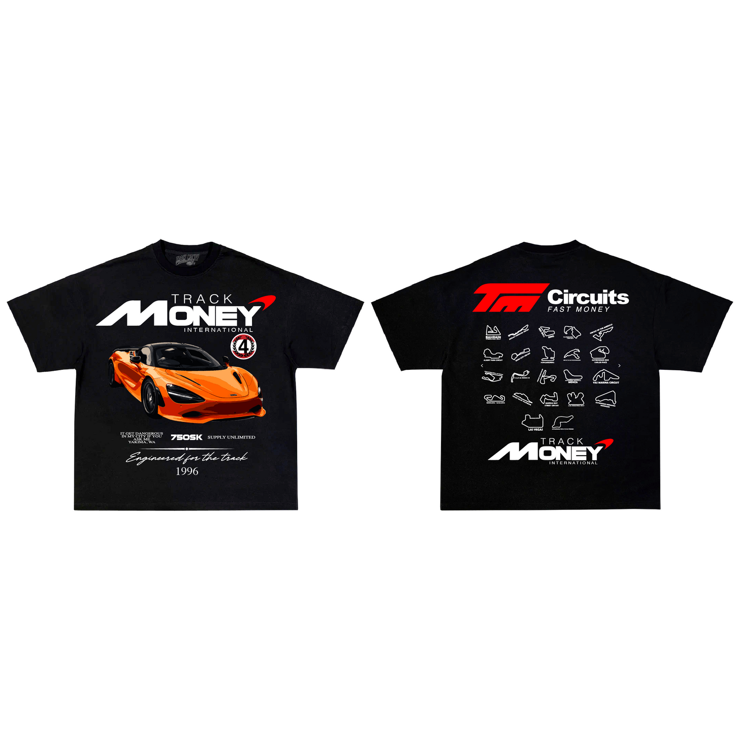 "F1 Track Money" Black Oversized Tee