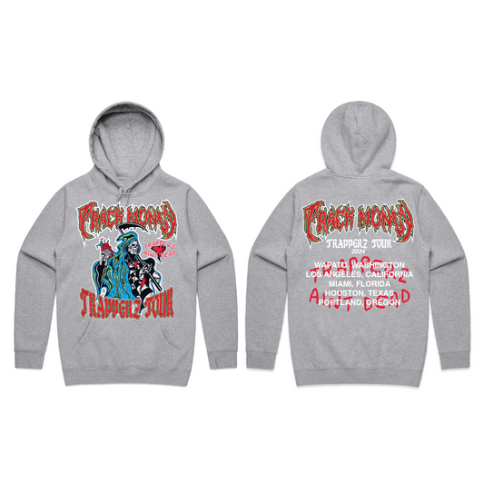 "Track Money Reaper" Heather Grey Heavyweight Hoodie