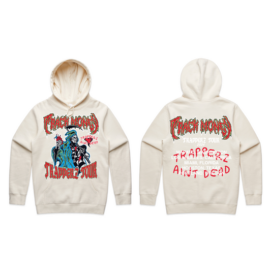 "Track Money Reaper" Cream Heavyweight Hoodie